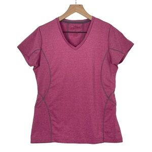 Peter Millar Top Womens Medium V Neck Short Sleeve Performance Stretch Gym Run